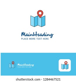 Creative Map  Logo Design. Flat color Logo place for Tagline. Vector Illustration