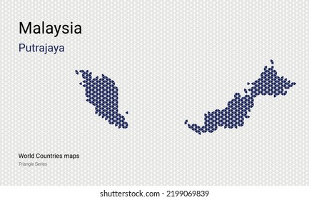 Creative Map Of 
Malaysia. Political Map. Putrajaya. Capital. World Countries Vector Maps Series. 