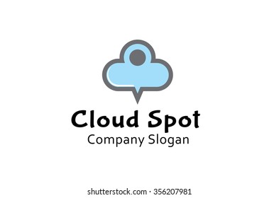 Creative Map Pin Cloud Logo Vector  Symbol Illustration