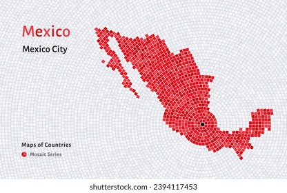 Creative map Republic of Mexico. Political map. Mexico city. World Countries vector maps series. 
Mosaic Pattern	
