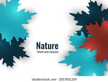 Creative maple leaves in red and blue colors on a white background. Vector design illustration.