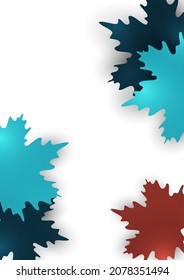 Creative maple leaves in red and blue colors on a white background. Vector design illustration.