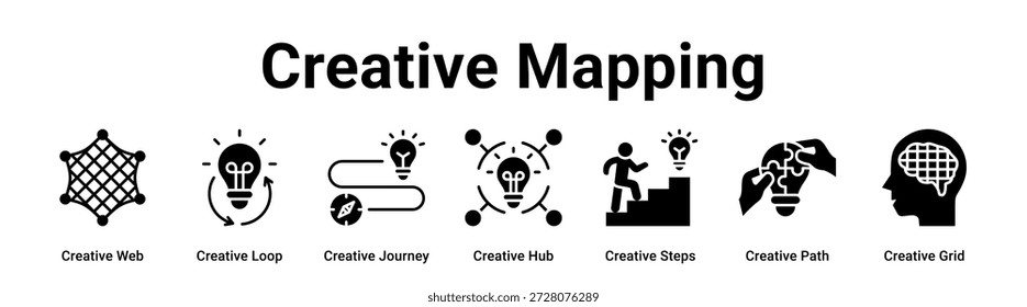 Concepto creativo de la Ilustración vectorial del icono del Anuncio del Web del mapeo para el negocio.