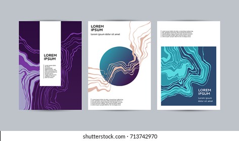 Creative marble texture backgrounds. Modern covers design. Eps10 vector