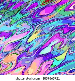 Creative marbling background. Vector psychedelic artistic illustration. Card template. Cover cute design. Chaotic doodle texture.