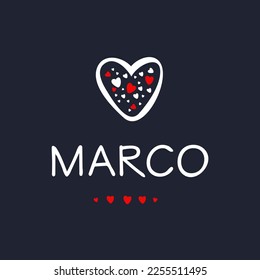 Creative (Marco) name, Vector illustration.