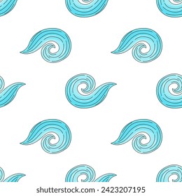Creative marine seamless pattern. Pattern in hand draw style
