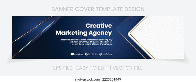 creative marketing agency banner template design. horizontal banner social media cover business website promotion