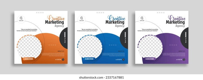 Creative marketing agency business promotion social media post template.