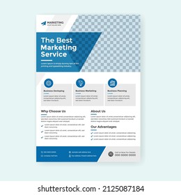 Creative Marketing Agency And Corporate Business Flyer Design Template In A4 