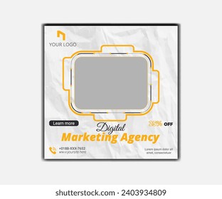 creative marketing agency corporate business square social media post banner 