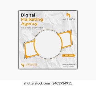 creative marketing agency corporate business square social media post banner 