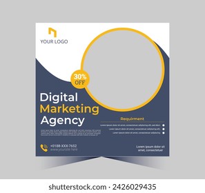 creative marketing agency corporate business square social media post banner