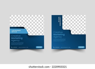 Creative marketing agency. dark gradient social media post template