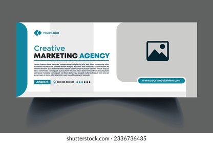 Creative Marketing agency Facebook cover and banner template