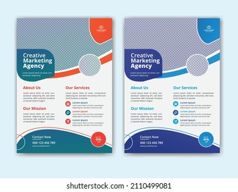 Creative marketing agency flyer design template, corporate brochure template design, corporate flyer template