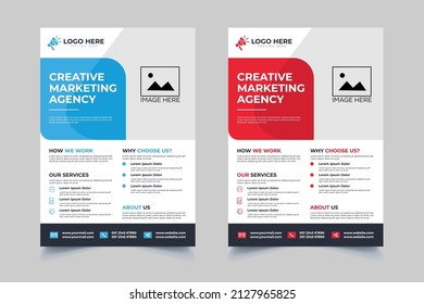 Creative marketing agency flyer template Premium Vector 