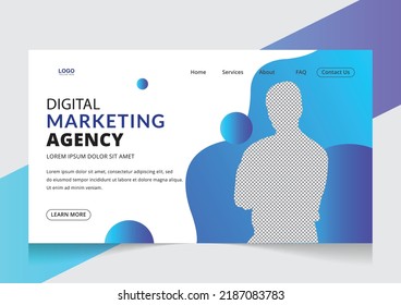 Creative marketing agency Landing page design editable template