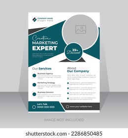 Creative marketing agency poster or business template brochure proposal, promotion, flyer design