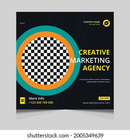 Creative marketing agency social media post template fully editable flyer design 