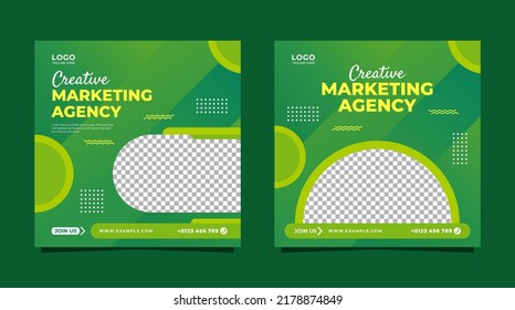 Creative marketing agency social media post template design