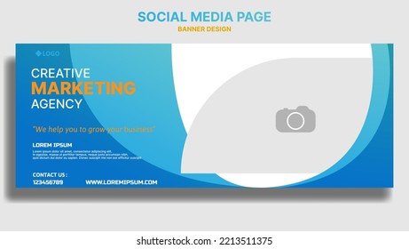 creative marketing agency social media cover page design, web banner for marketing agency