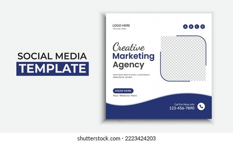 Creative marketing agency social media post template layout