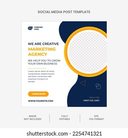 Creative marketing agency social media post banner template design