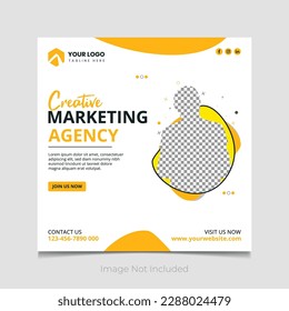 Creative marketing agency social media post vector template.