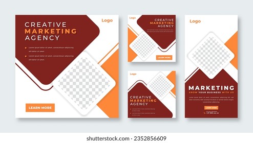 Creative Marketing Agency Social Media Post for Online Marketing Promotion Banner, Story and Web Internet Ads Flyer
