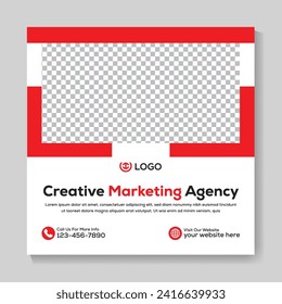 Creative marketing agency social media post design corporate modern square web banner template