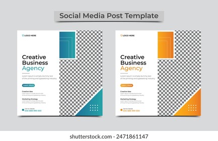 Creative marketing agency social media post design template..eps
