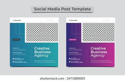 Creative marketing agency social media post design template..eps

