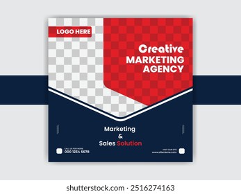 Creative marketing agency or social media Instagram post and web banner