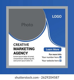Creative marketing agency social media post design template