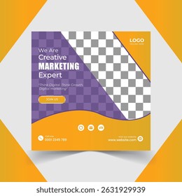 Creative Marketing Agency Social Media Post Template – Modern Digital Marketing and Corporate Business Promotion Banner Design