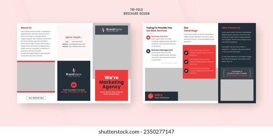 Creative marketing agency trifold brochure company profile booklet design