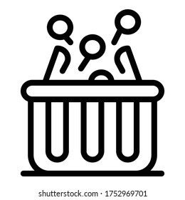 Creative marketing box icon. Outline creative marketing box vector icon for web design isolated on white background