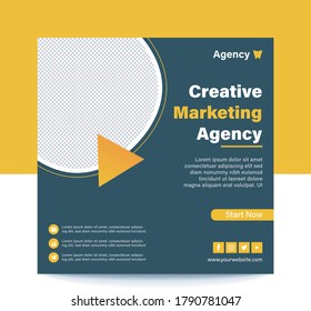 Creative marketing business agency web banner with a modern and elegant style design template. Vector