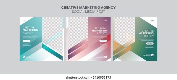 Creative marketing digital agency for social media post template