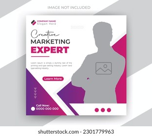 Creative marketing expert social media post and corporate modern layout web banner template