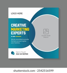 Creative marketing experts banner for promotion social media post template. 