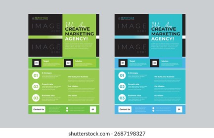 Creative Marketing flyer 2 colour design layout template.eps