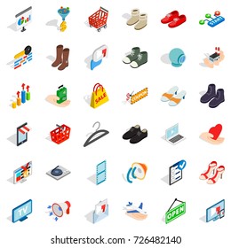 Creative marketing icons set. Isometric style of 36 creative marketing vector icons for web isolated on white background