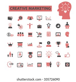 iconos de marketing creativo, diseño vector de signos establecido para infografías, móviles, sitios web, aplicación
