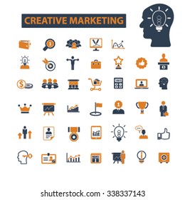 Creative Marketing  Icons, Signs Vector Concept Set For Infographics, Mobile, Website, Application
