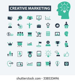 creative marketing  icons, signs vector concept set for infographics, mobile, website, application
