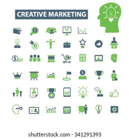 iconos de marketing creativo, diseño vector de signos establecido para infografías, móviles, sitios web, aplicación
