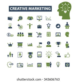 iconos de marketing creativo, diseño vector de signos establecido para infografías, móviles, sitios web, aplicación
