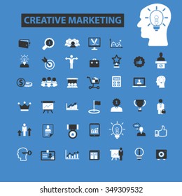 iconos de marketing creativo, diseño vector de signos establecido para infografías, móviles, sitios web, aplicación
